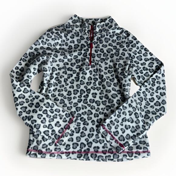 Danskin Now Leopard Print ¼‑Zip Girls Fleece Pullover XL - Picture 1 of 8